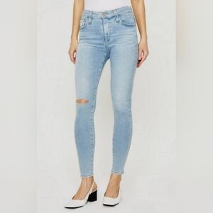 32 AG Farrah High Rise Skinny Ankle Light Wash Stretch Jeans